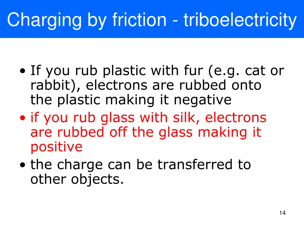 charging by friction triboelectricity