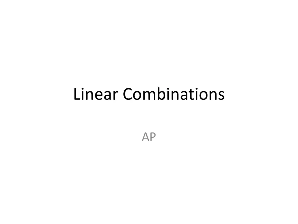 linear combinations