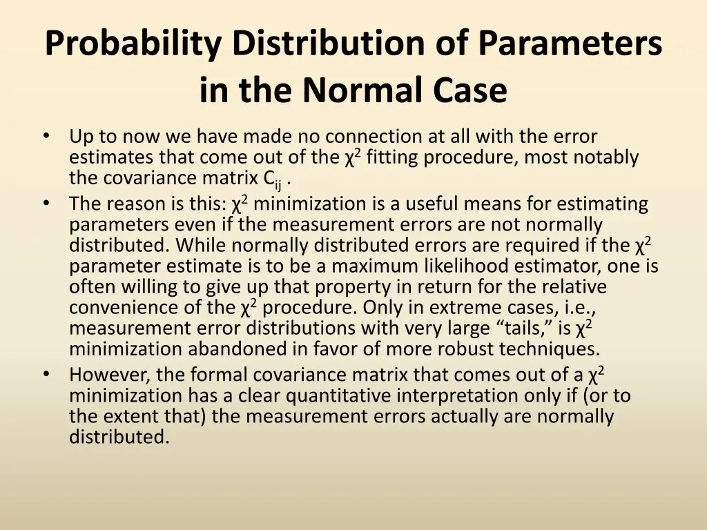 probability distribution of parameters