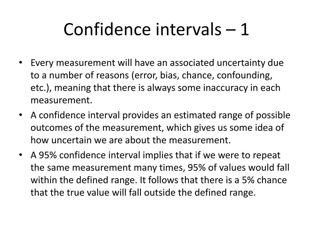 confidence intervals 1