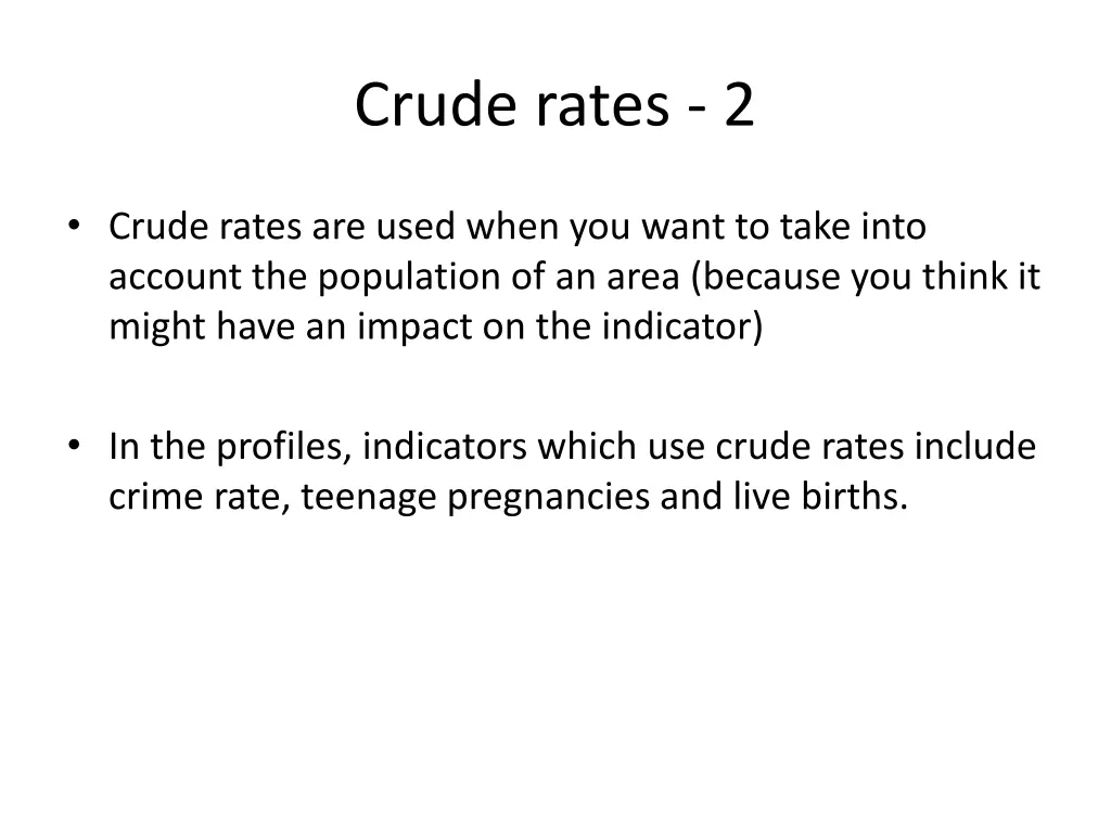 crude rates 2