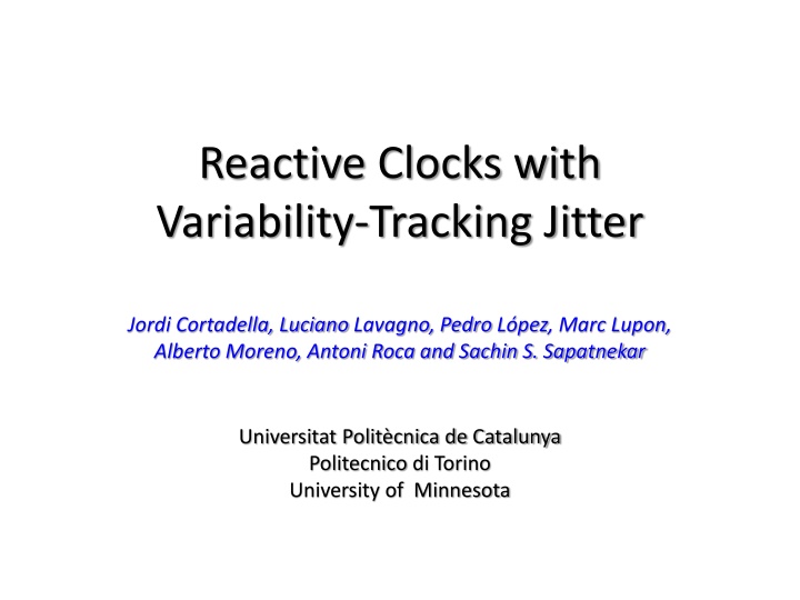 reactive clocks with variability tracking jitter