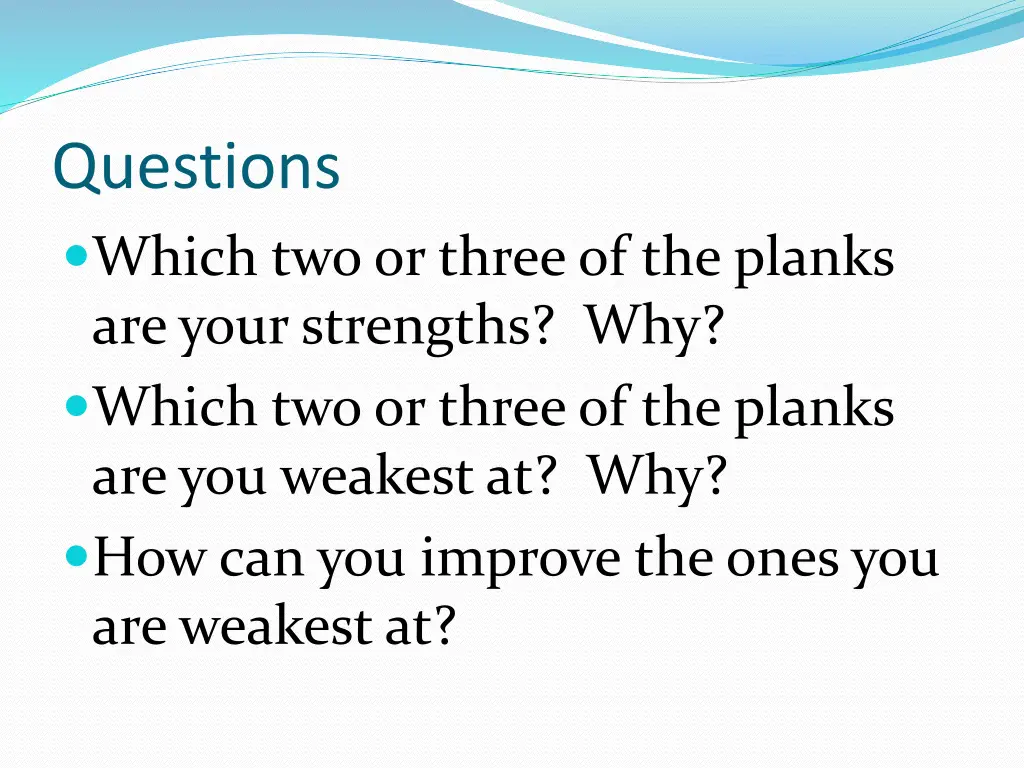 questions which two or three of the planks