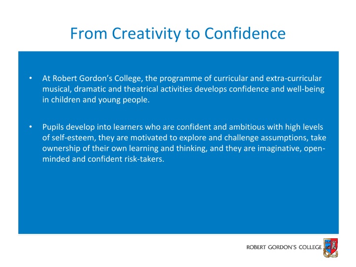 from creativity to confidence