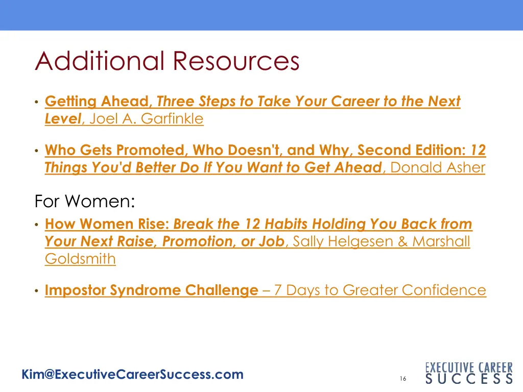 additional resources