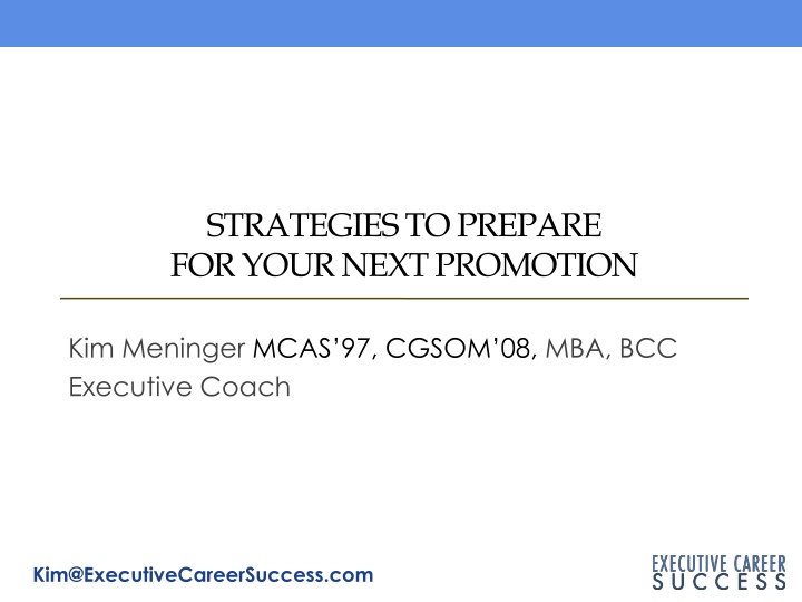 strategies to prepare for your next promotion