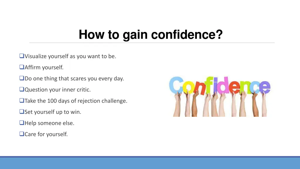 how to gain confidence