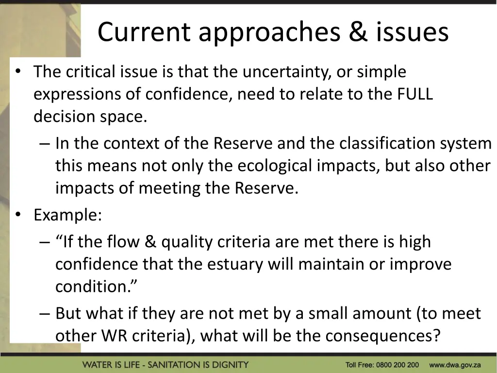 current approaches issues