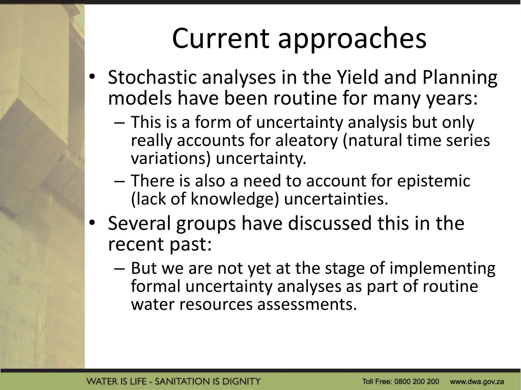 current approaches stochastic analyses