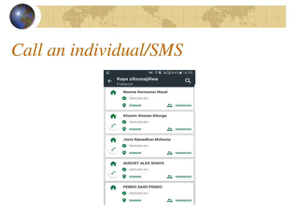 call an individual sms