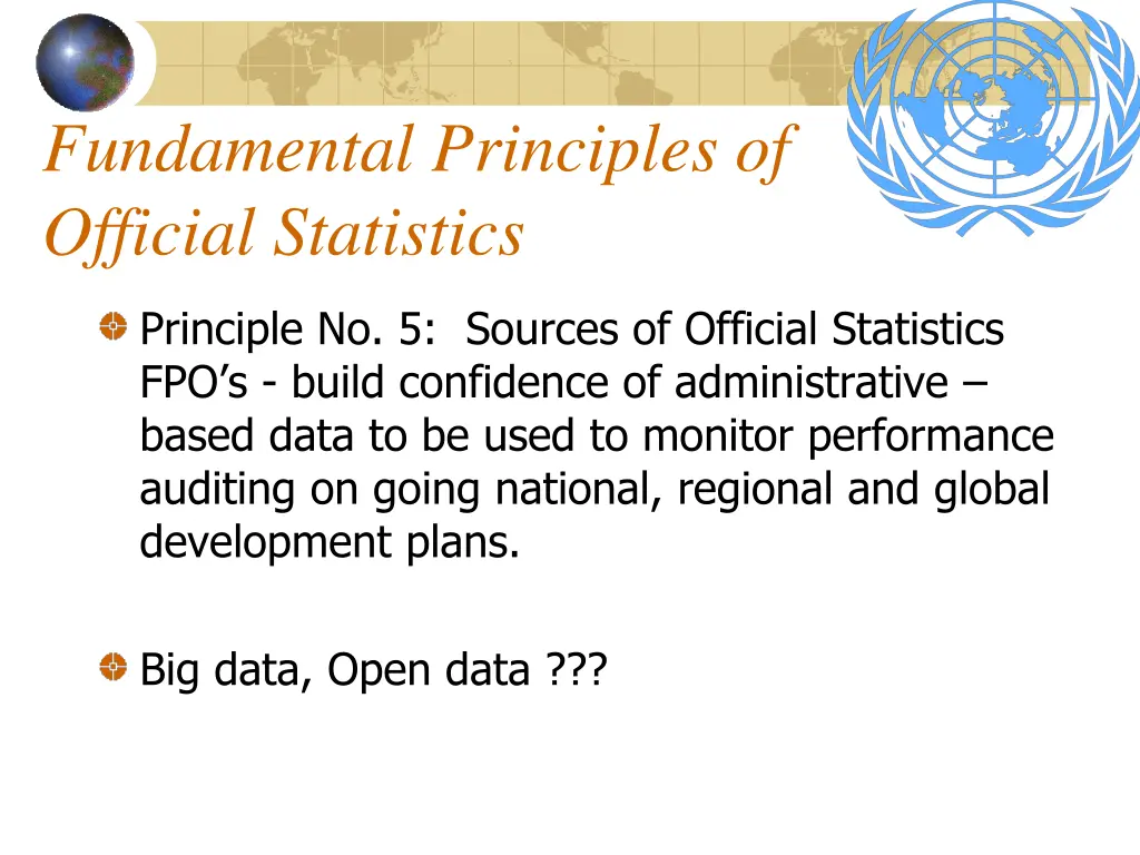 fundamental principles of official statistics