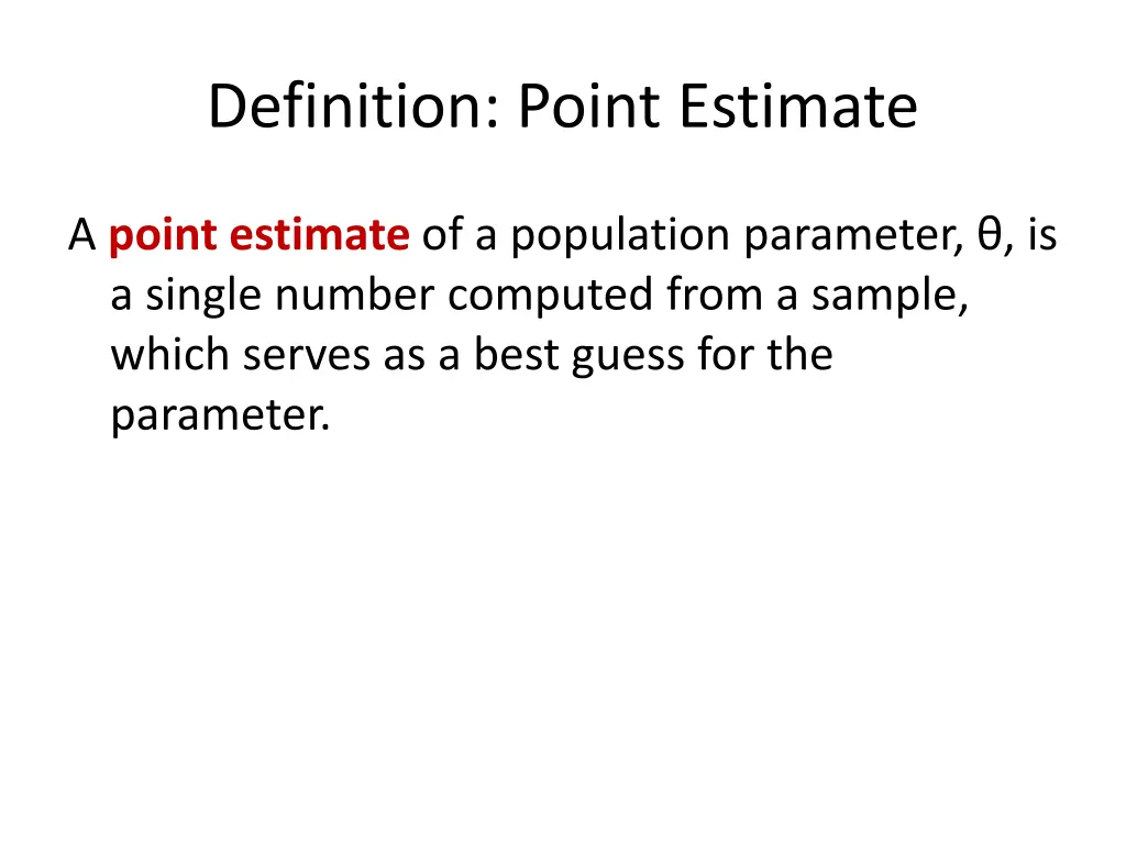 definition point estimate