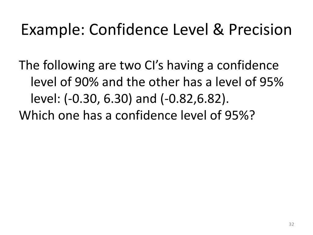 example confidence level precision