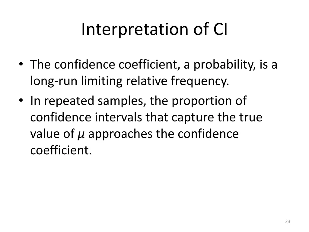 interpretation of ci 1