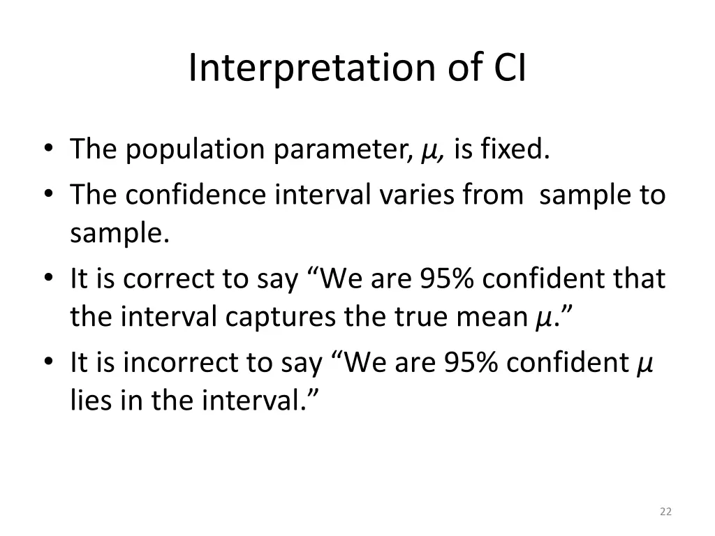 interpretation of ci