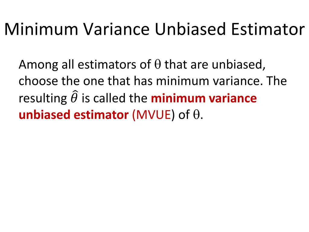 minimum variance unbiased estimator