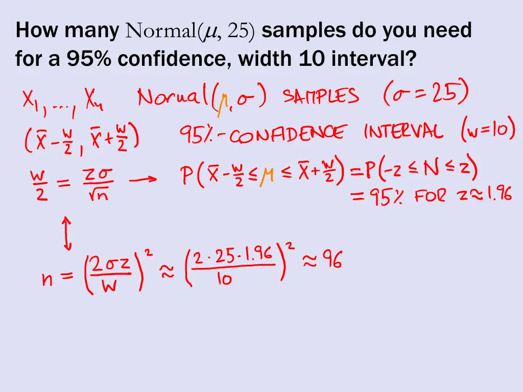 how many normal 25 samples do you need