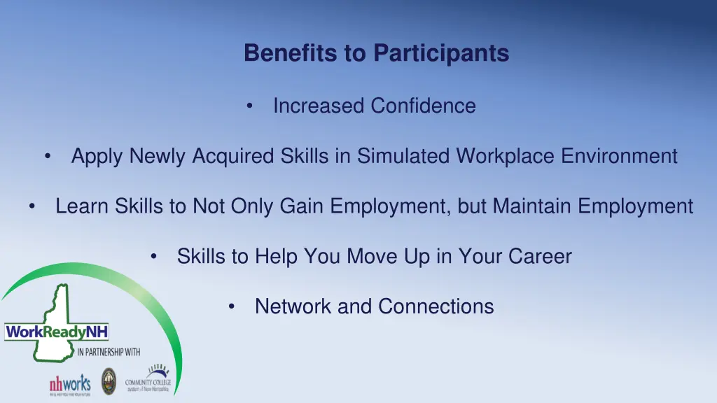 benefits to participants