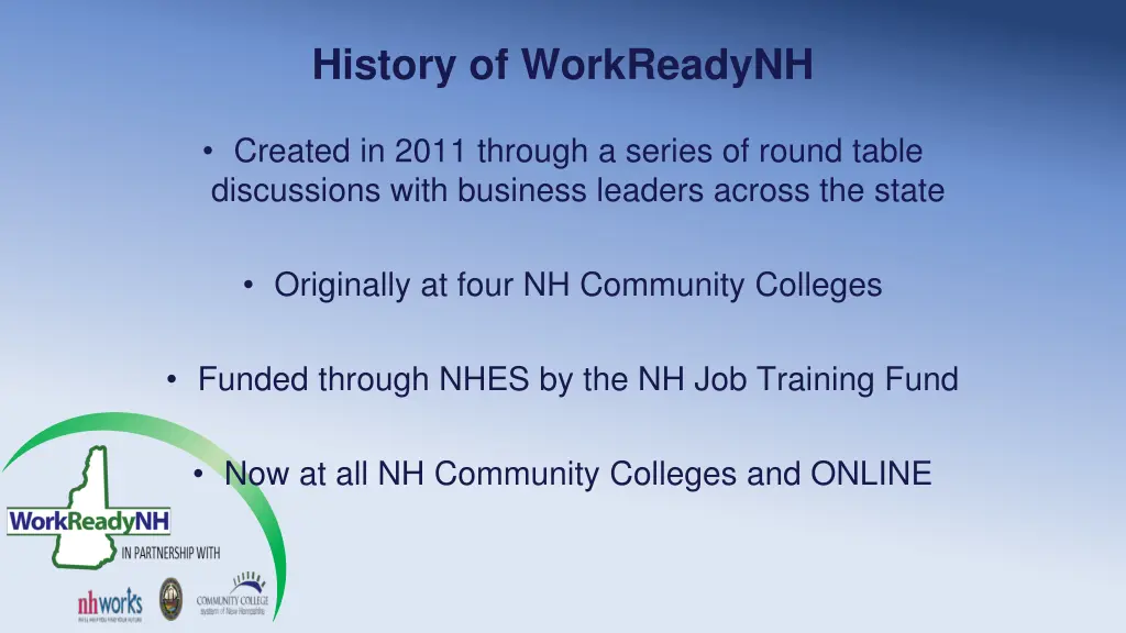 history of workreadynh