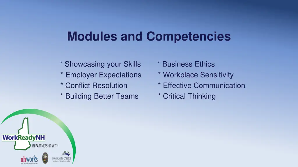 modules and competencies