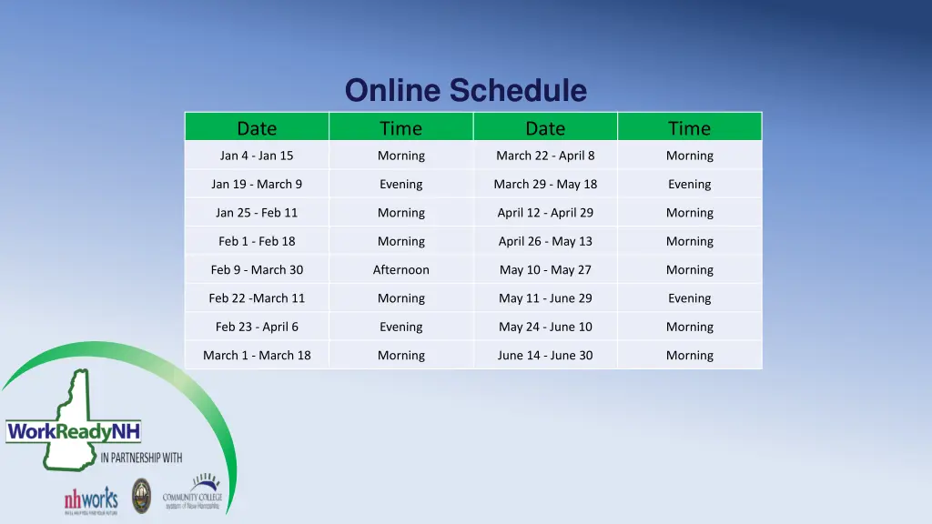 online schedule time