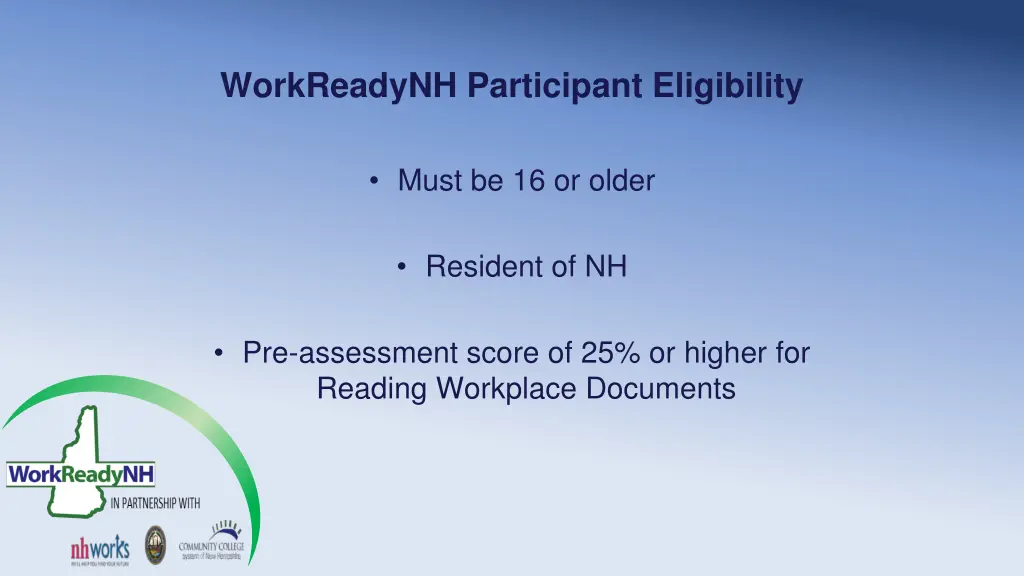 workreadynh participant eligibility