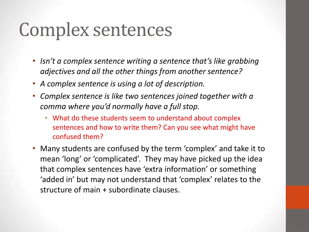 complex sentences