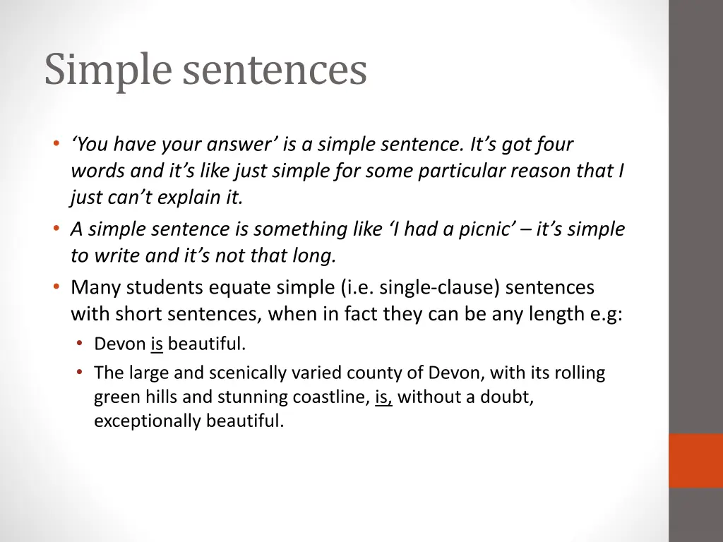 simple sentences