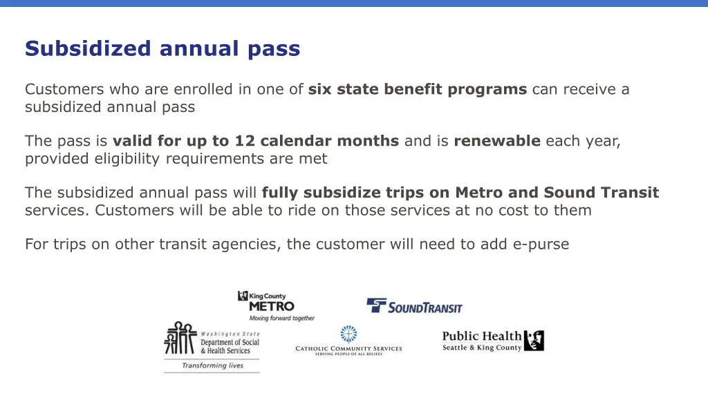 subsidized annual pass