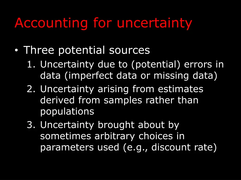 accounting for uncertainty