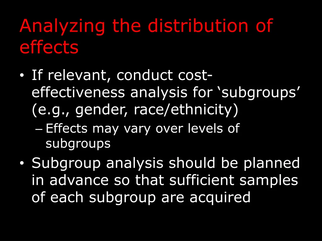 analyzing the distribution of effects