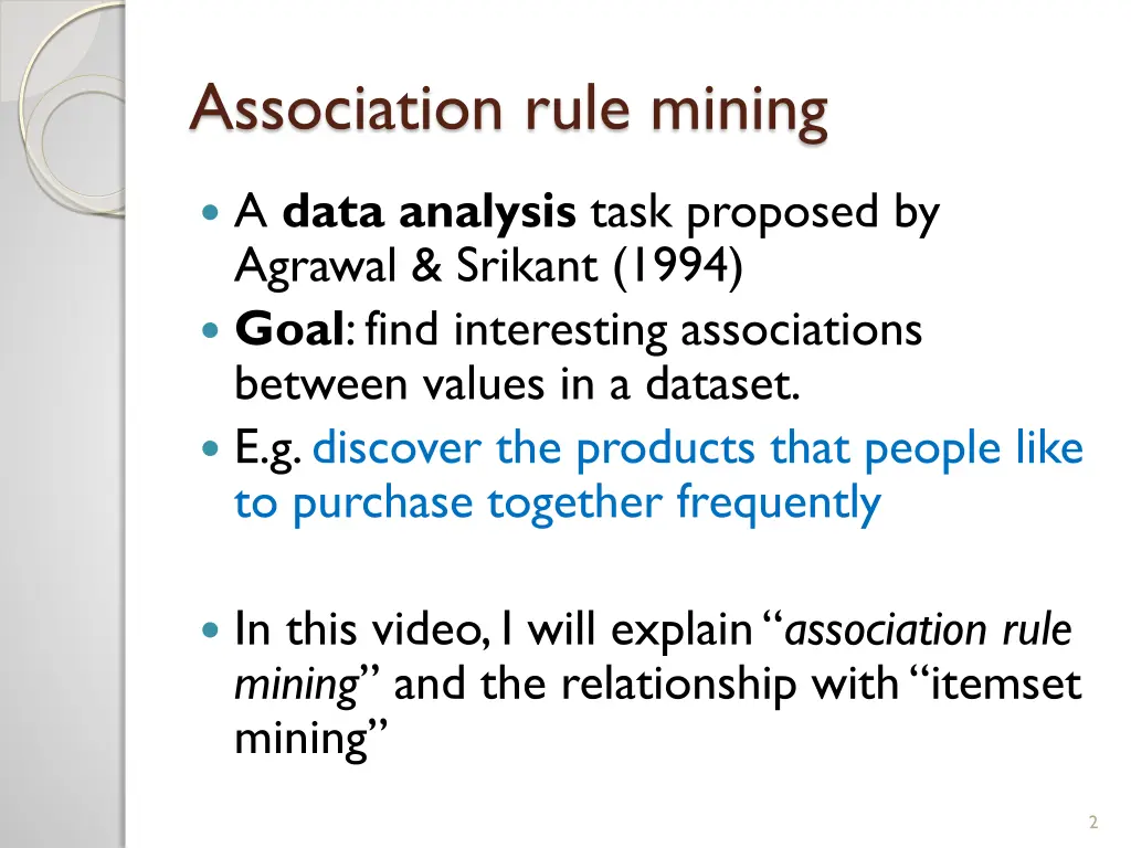 association rule mining 1