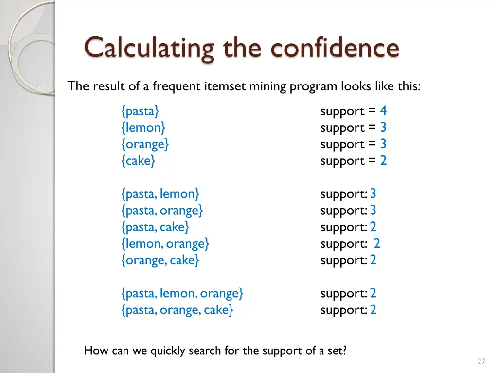 calculating the confidence 1