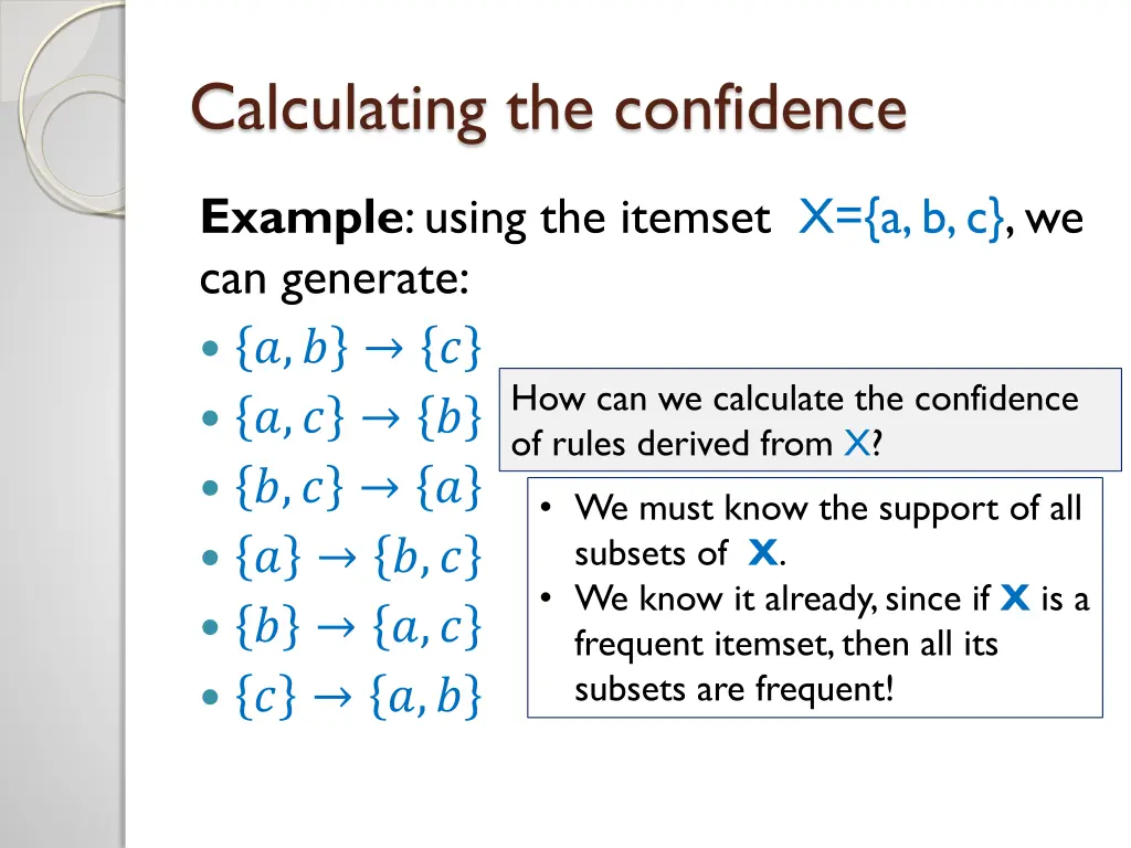 calculating the confidence