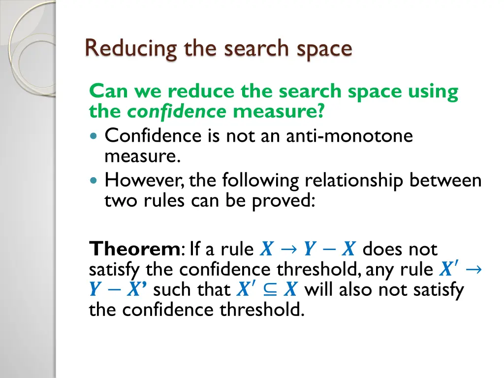 reducing the search space