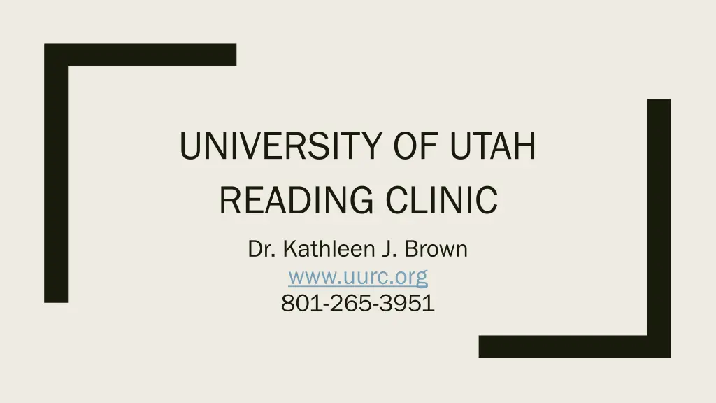 university of utah reading clinic dr kathleen