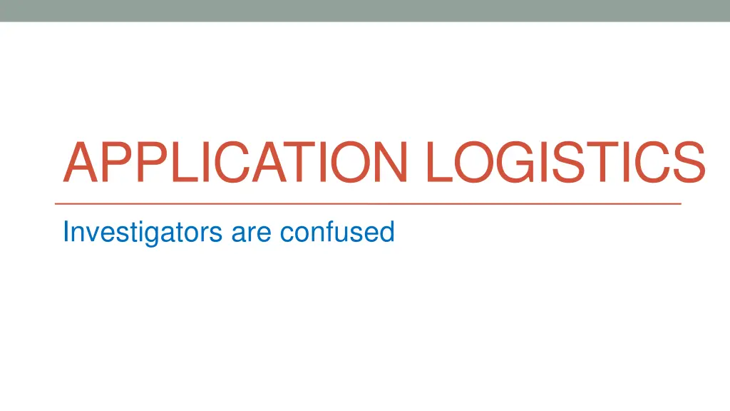 application logistics