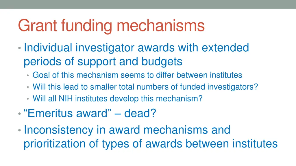 grant funding mechanisms