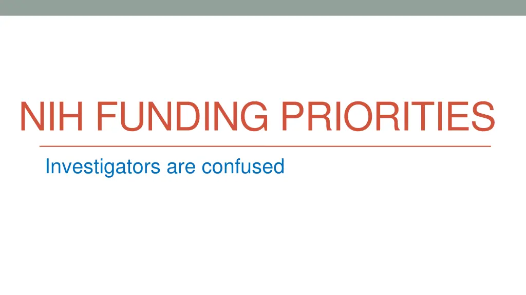 nih funding priorities