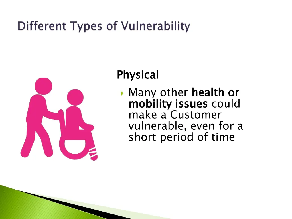 physical many other health or mobility issues