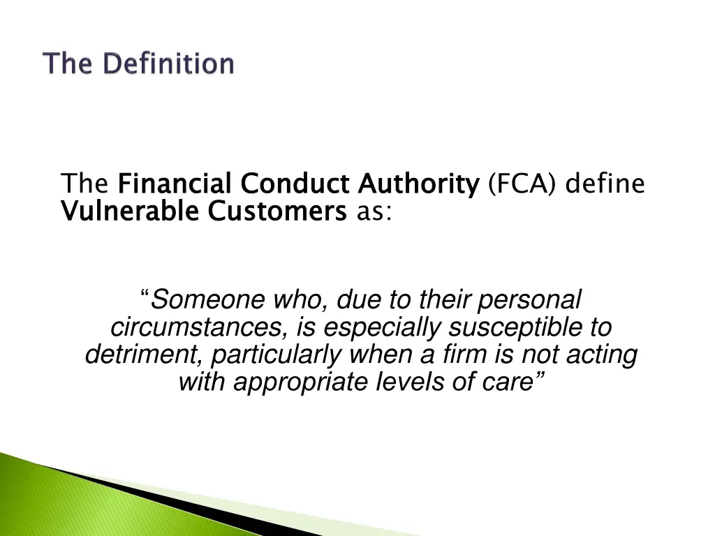 the financial conduct authority vulnerable