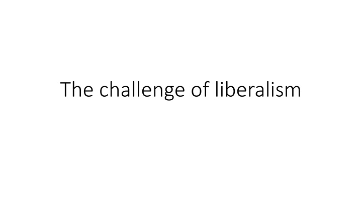 the challenge of liberalism