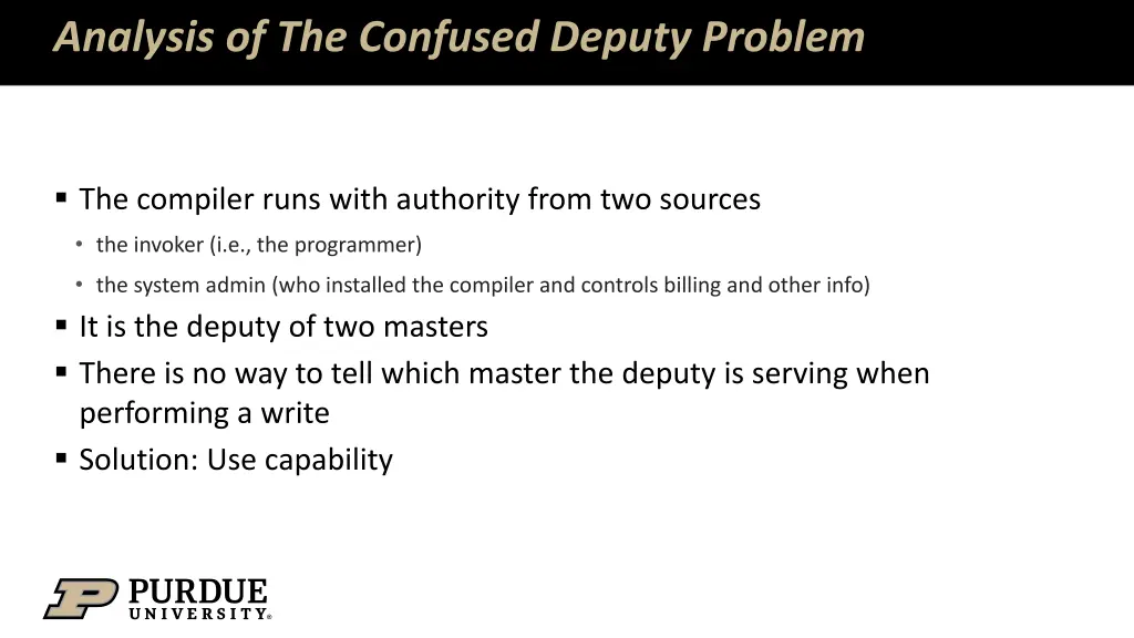 analysis of the confused deputy problem