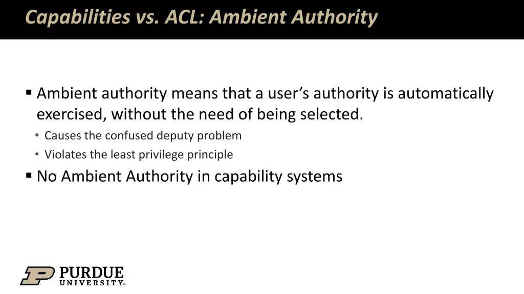 capabilities vs acl ambient authority