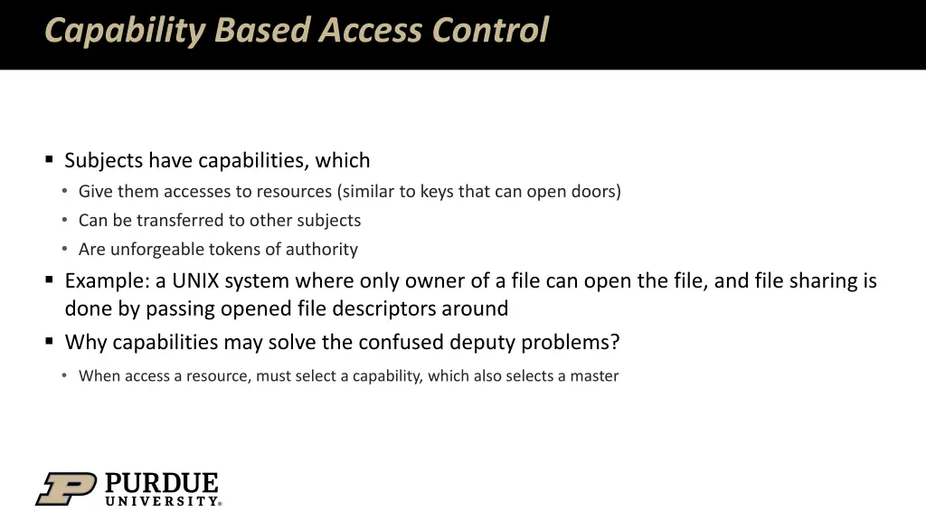 capability based access control