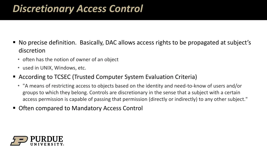 discretionary access control