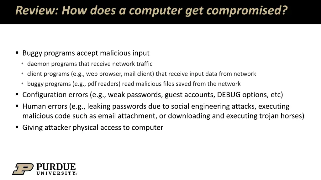 review how does a computer get compromised