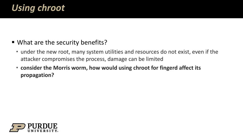 using chroot