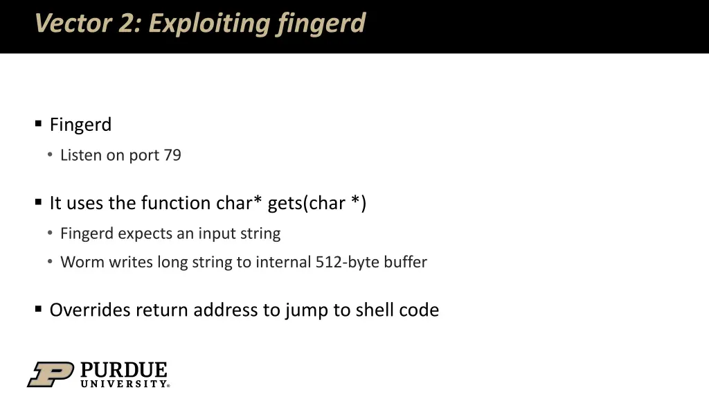 vector 2 exploiting fingerd 1