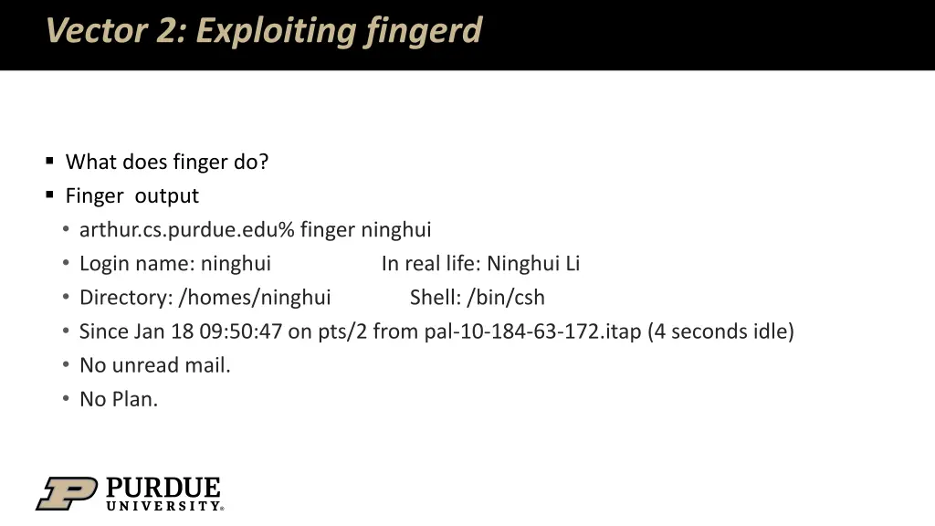 vector 2 exploiting fingerd